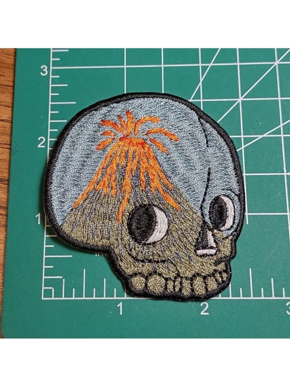 2/$10 Skull Patch with Volcano Design